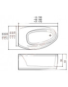 Vonia Balteco Eclipse 160x95 cm, su apdaila E16, masažinė
