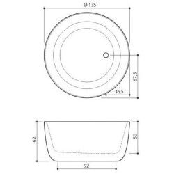 Akmens masės vonia Balteco Allure, 134x64 cm