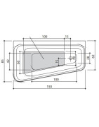 Akmens masės vonia Balteco Gamma, 149x62/85x67 cm, poliruota