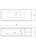 Akmens masės vonia Balteco Integra, 209x80 cm