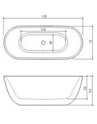 Akmens masės vonia Balteco Como, 170x75x63 cm, poliruota