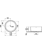 Vonia Laufen Val 130x130 cm, apvali, laisvai statoma