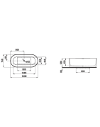 Vonia Laufen Val 160x75 cm, ovali, laisvai statoma