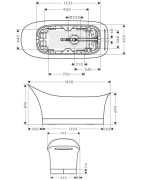 Vonia Hansgrohe Axor Urquiola 182x80, laisvai statoma
