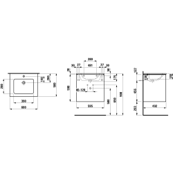 Spintelės ir praustuvo komplektas Laufen Pro S 600, baltas