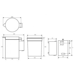 Šiukšliadėžė Bemeta Hotel, 3 l, tvirtinama prie sienos