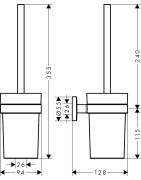 WC šepetys su indu Hansgrohe Logis Universal