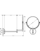 Kosmetinis veidrodis Hansgrohe Logis Universal, Ø188 mm