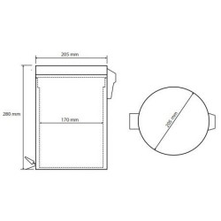 Šiukšliadėžė Bemeta Hotel, 20 l, su dangčiu