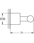 Kabliukas Grohe Atrio, 35x71 mm, dvigubas