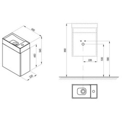 Praustuvo spintelė Ravak SD Veda 400, 45 cm, balta