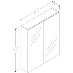 Spintelė Kamė Scandic, juodos spalvos, su veidrodžiu
