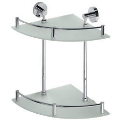 Dviguba kampinė lentynėlė Bemeta Omega, stiklinė