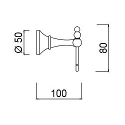 Kabliukas Giulini Lilium, chromuotas, dvigubas