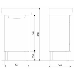 Spintelė praustuvui Geberit Kolo Rekord, 40 cm, balta