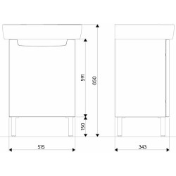Spintelė praustuvui Geberit Kolo Rekord, 50 cm, balta