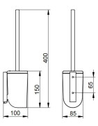 WC šepečio laikiklis Keuco Elegance, chromas, su šepečiu