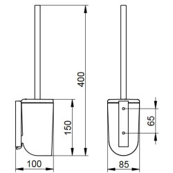 WC šepečio laikiklis Keuco Elegance, chromas, su šepečiu