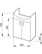Spintelė su praustuvu Jika Lyra Plus, 50 cm