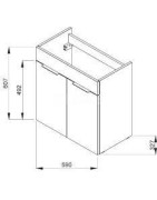 Spintelė su praustuvu Jika Cube, 33x62x60 cm