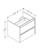 Praustuvo spintelė Kamė City 60, juodo ąžuolo spalvos