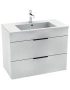 Spintelė Jika Cube, su praustuvu, dviejų stalčių, balta