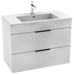 Spintelė Jika Cube, su praustuvu, dviejų stalčių, balta