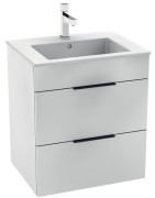 Spintelė Jika Cube, su praustuvu, dviejų stalčių, balta