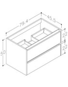 Praustuvo spintelė Kamė City 80, pilko uosio spalvos