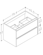 Praustuvo spintelė Kamė City 80, blizgios baltos spalvos