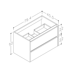 Praustuvo spintelė Kamė City 80, blizgios baltos spalvos