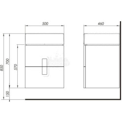 Spintelė praustuvui Geberit Kolo Twins, 50 cm, balta