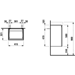Spintelė praustuvui Laufen Pro S, balta, su durelėmis