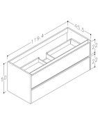 Praustuvo spintelė Kamė City 120, juodo ąžuolo spalvos