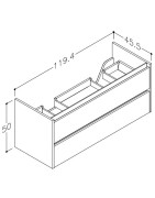 Praustuvo spintelė Kamė City 120D, antracito/baltos spalvos