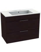 Spintelė Jika Cube, su praustuvu, dviejų stalčių, tamsaus ąžuolo