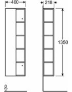 Spintelė Ido Elegant Mirror, aukšta, su veidrodžiu, juoda