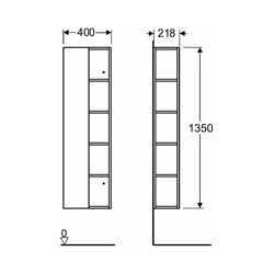 Spintelė Ido Elegant Mirror, aukšta, su veidrodžiu, juoda