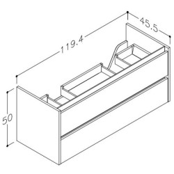 Praustuvo spintelė Kamė City 120D, antracito spalvos