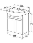 Spintelė Gustavsberg Nordic3, su praustuvu