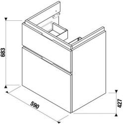 Spintelė praustuvui Jika Cubito Pure, su stalčiumi