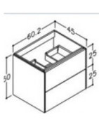 Praustuvo spintelė Kamė D-Line 60, matinės baltos spalvos