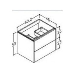 Praustuvo spintelė Kamė D-Line 60, matinės baltos spalvos