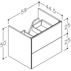 Praustuvo spintelė Kamė Natura 60, šviesaus ąžuolo spalvos