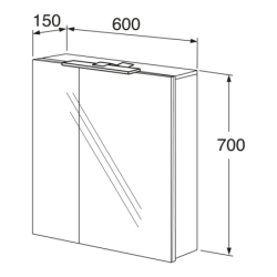 Spintelė Gustavsberg Nordic3, veidrodinė, soft-close, ąžuolas