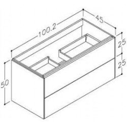 Praustuvo spintelė Kamė D-Line 100, matinės baltos spalvos