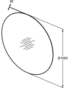 Apvalus veidrodis Ideal Standard Conca, 1000 mm, su apšvietimu