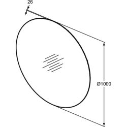 Apvalus veidrodis Ideal Standard Conca, 1000 mm, su apšvietimu