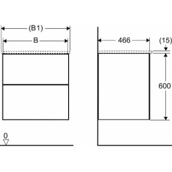 Spintelė praustuvui Ido Elegant, 60 cm, tamsiai pilka