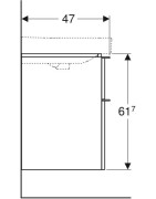 Spintelė Geberit Smyle Square, 60 cm, balta, su 2 stalčiais